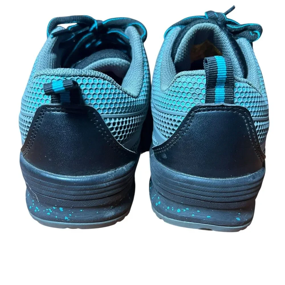 Skechers Work Shoes Womens Size 7 Blue Gray Composite Safety Toe Memory Foam PPE